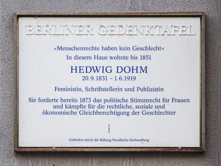 Berliner Gedenktafel für Hedwig Dohm
