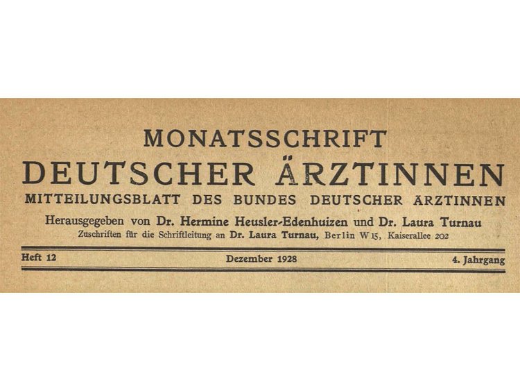 Ausschnitt "Monatszeitschrift Deutscher Ärztinnen", Dezember 1928