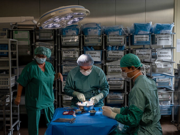 Nierentransplantation an der Charité, Präparation der Spenderniere